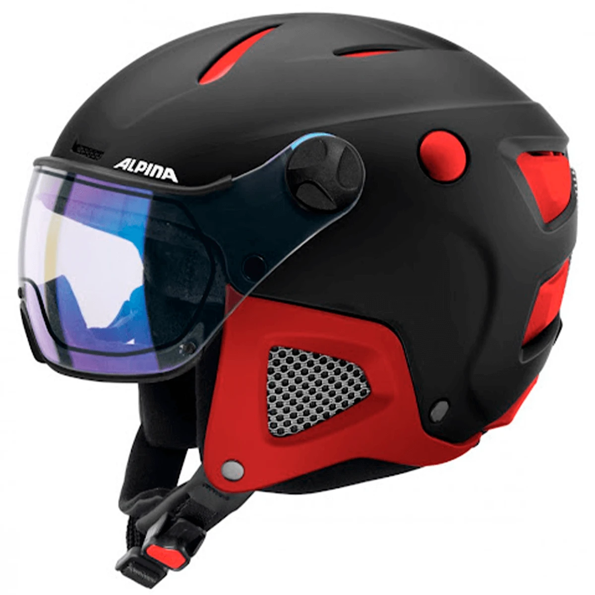 Alpina Attelas VHM - Skihjelm Med Visir - Sort/Rød Matt 1 Alpina Attelas VHM - Skihjelm Med Visir - Sort/Rød Matt