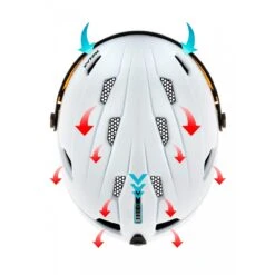 Relax Stealth Skihjelm Med Visir + 1 Ekstra - Hvid/Sort -Skitema relax stealth skihjelm med visir 1 ekstra hvid sort 2