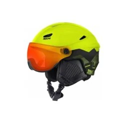 Relax Stealth Skihjelm Med Visir + 1 Extra - Neon Gul/Sort -Skitema relax stealth skihjelm med visir 1 extra neon gul sort 1